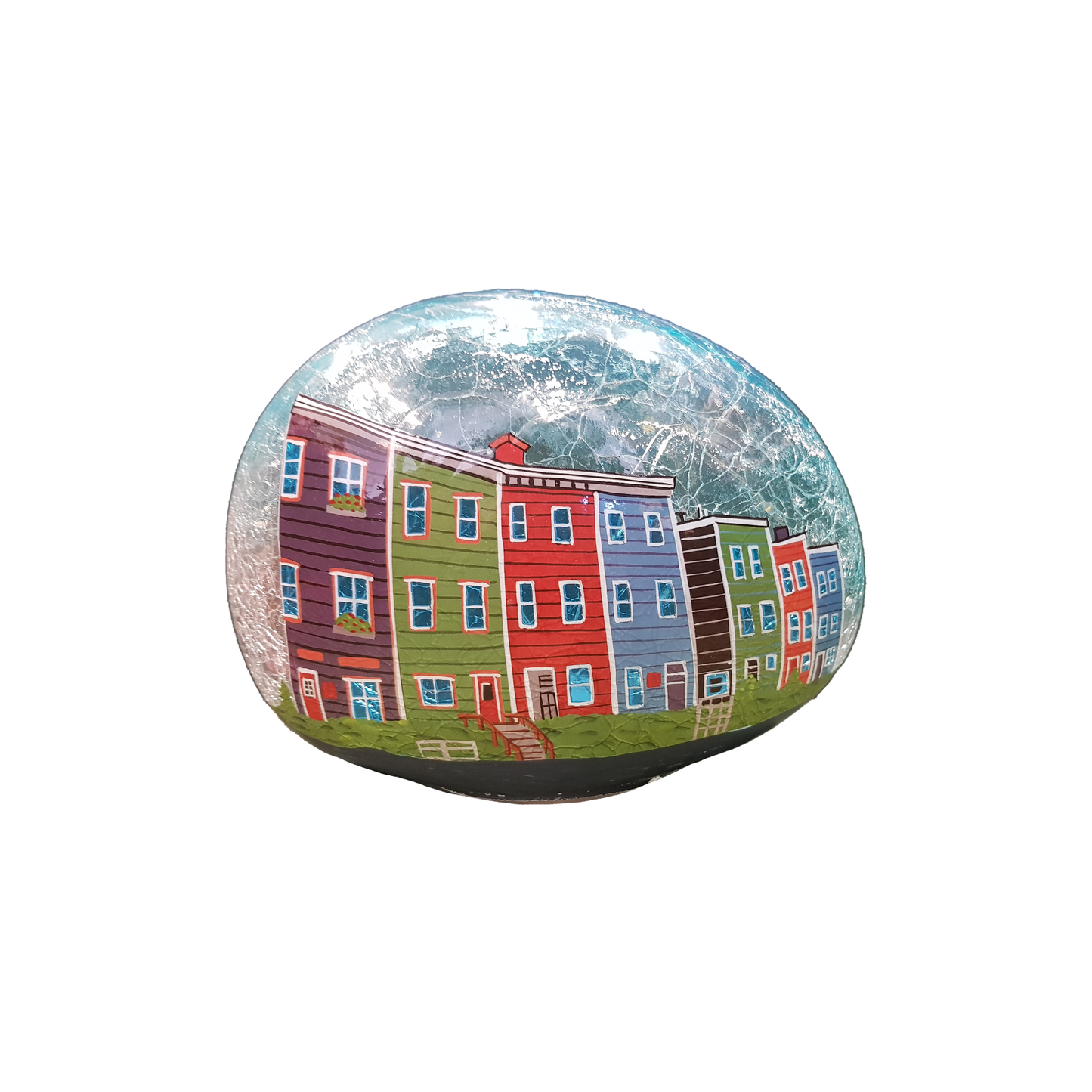 Glass Figures with Led Light Jellybean Row houses