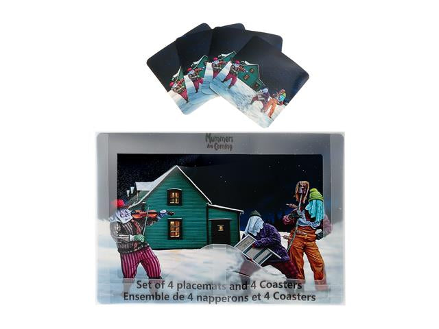 Mummers and Jellybean Row Houses Placemats and Coasters Set