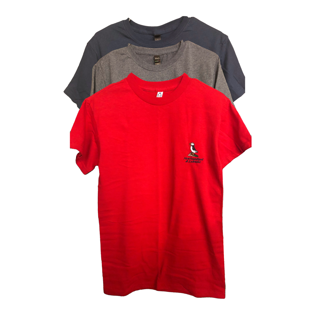 Adult Unisex T-shirt Embroidered Puffin