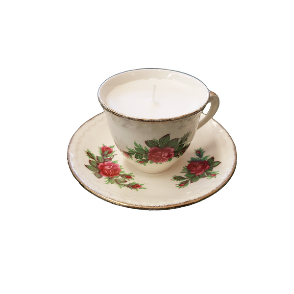 Candles in Vintage Cups