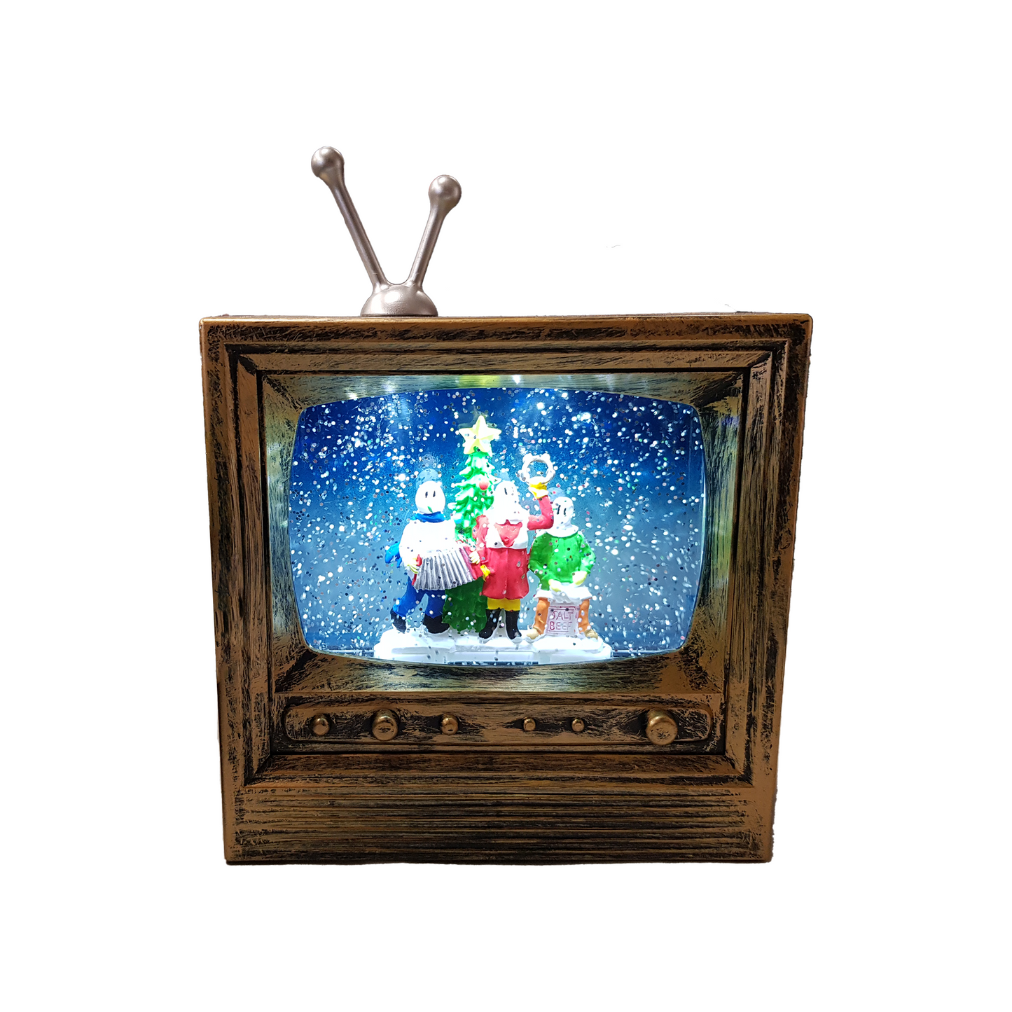 Christmas Mummers Decoration Old TV Light