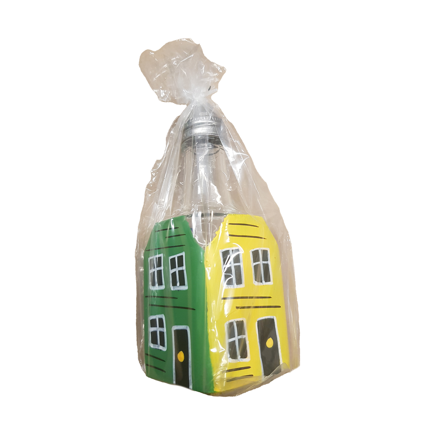 Hand-Painted Jellybean Row House Vinegar Bottle