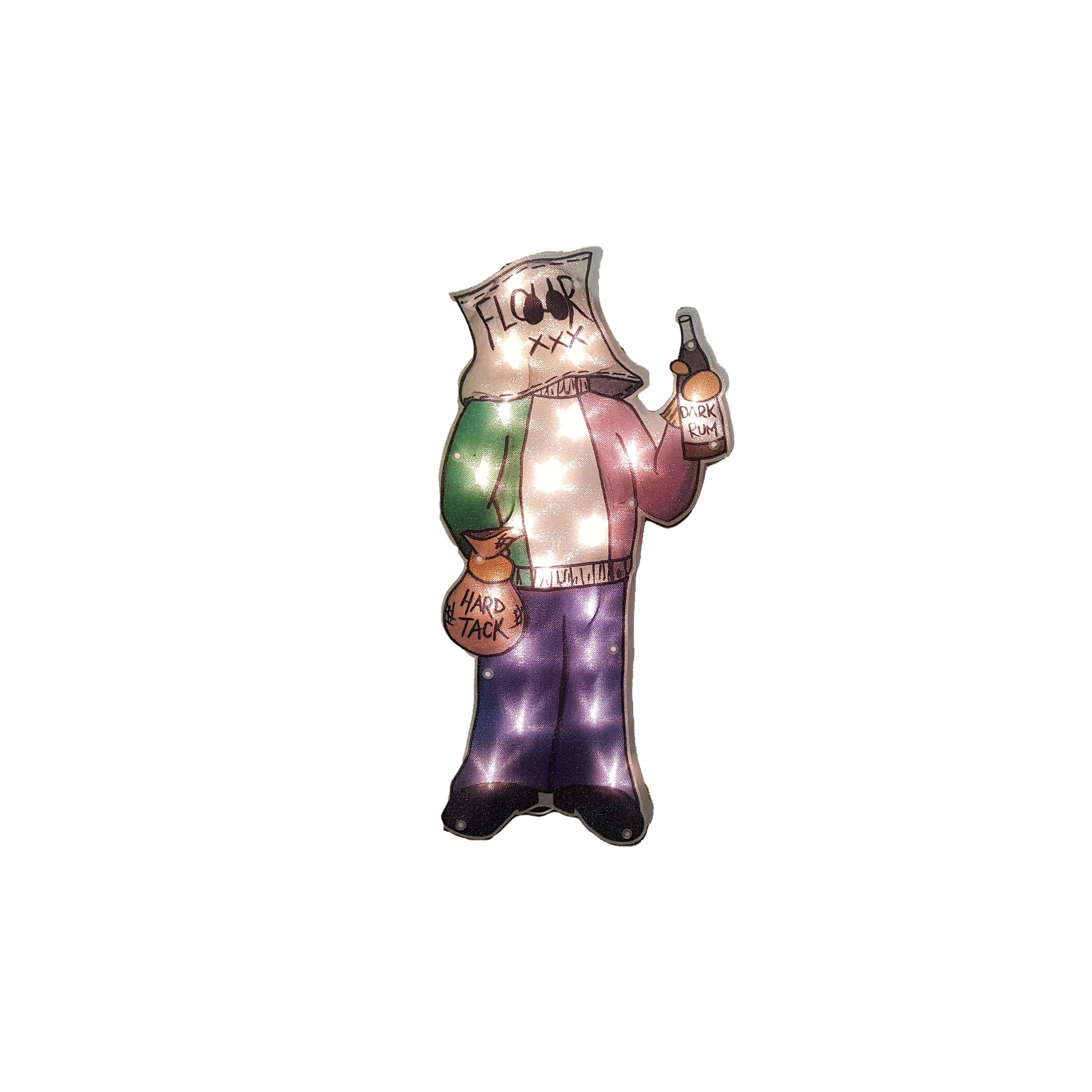 Newfoundland Christmas Mummers Window Silhouet Lighted Decoration