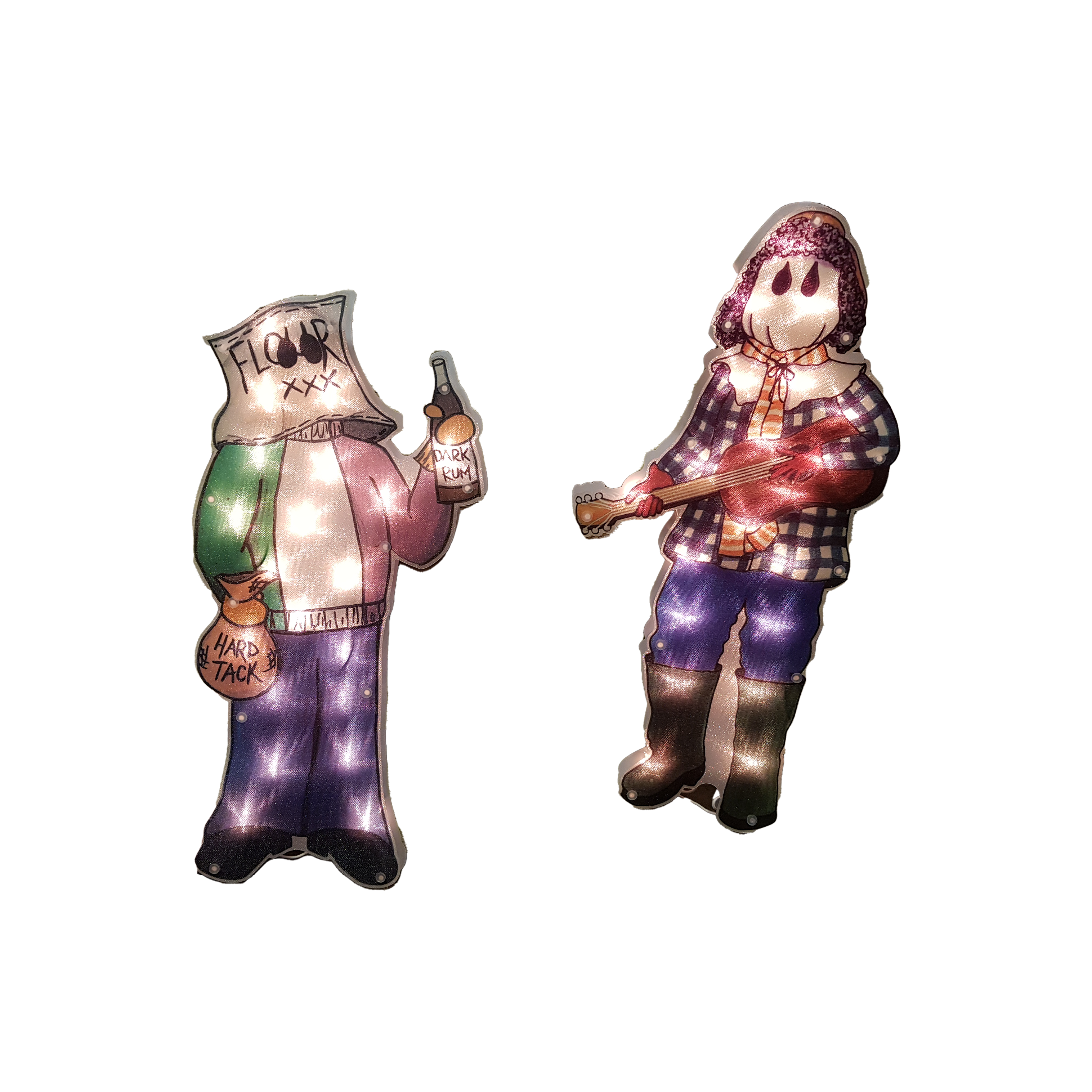 Newfoundland Christmas Mummers Window Silhouet Lighted Decoration