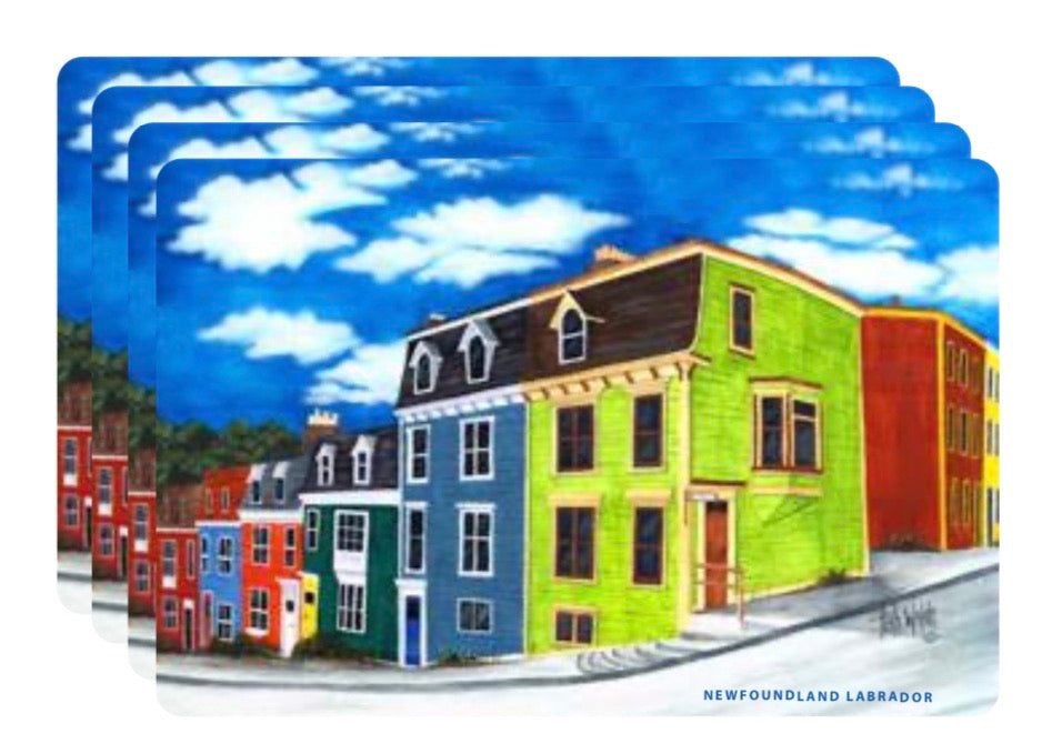 Mummers and Jellybean Row Houses Placemats and Coasters Set