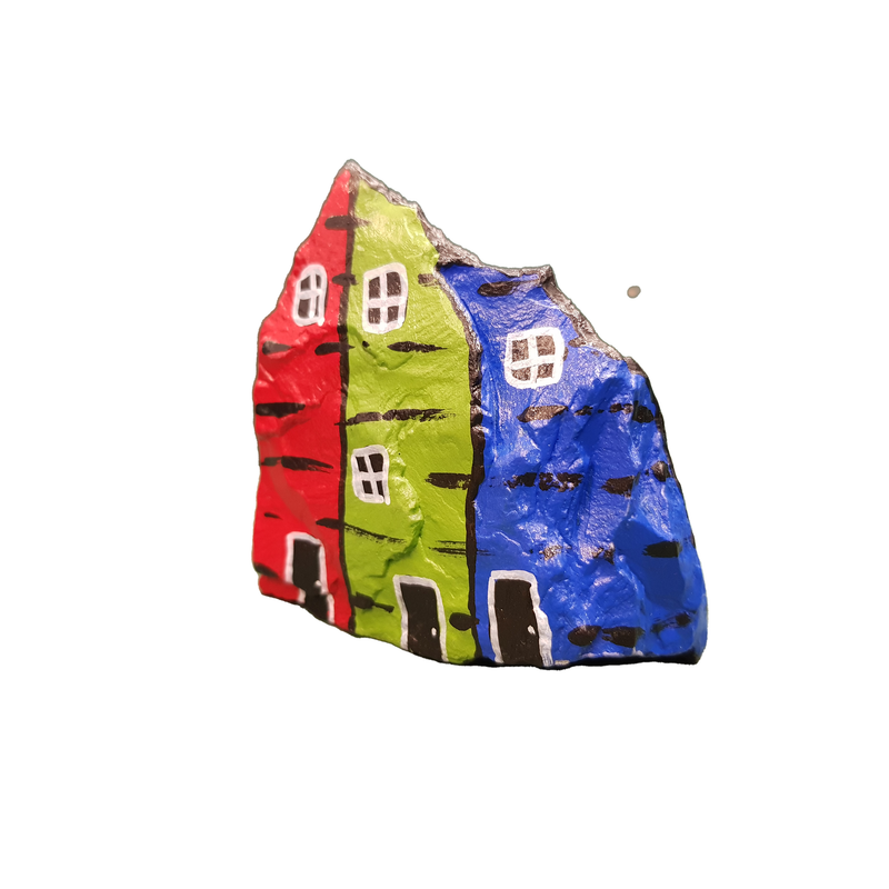 Row Houses Hand Painted Rocks