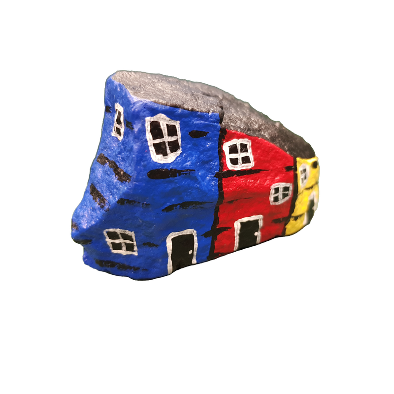 Row Houses Hand Painted Rocks