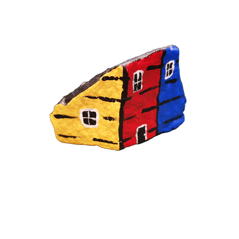 Row Houses Hand Painted Rocks