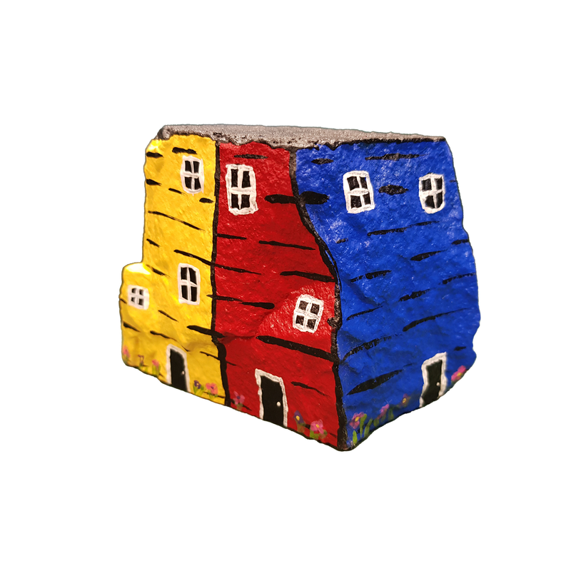 Row Houses Hand Painted Rocks