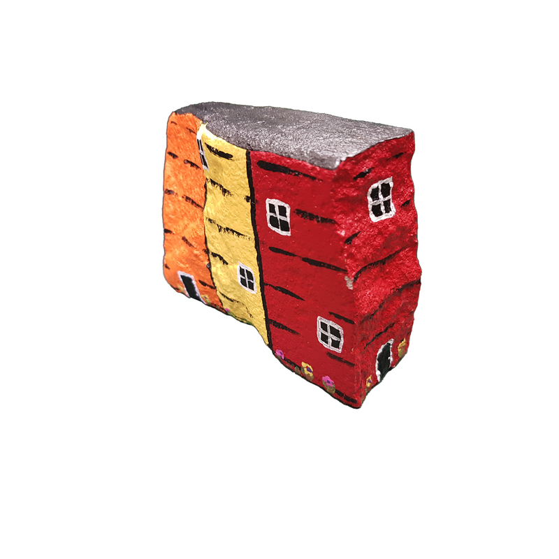 Row Houses Hand Painted Rocks