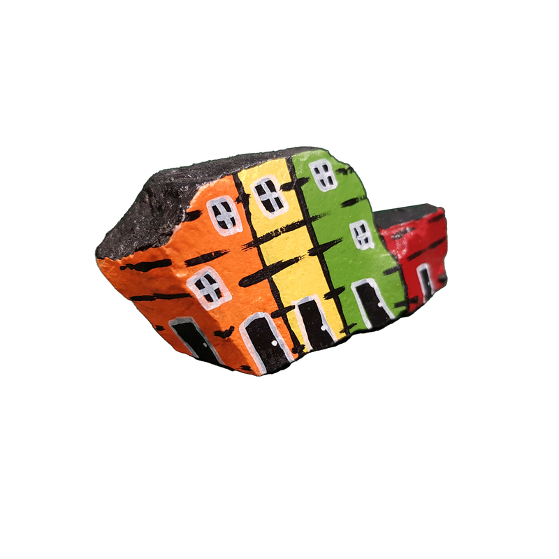 Row Houses Hand Painted Rocks