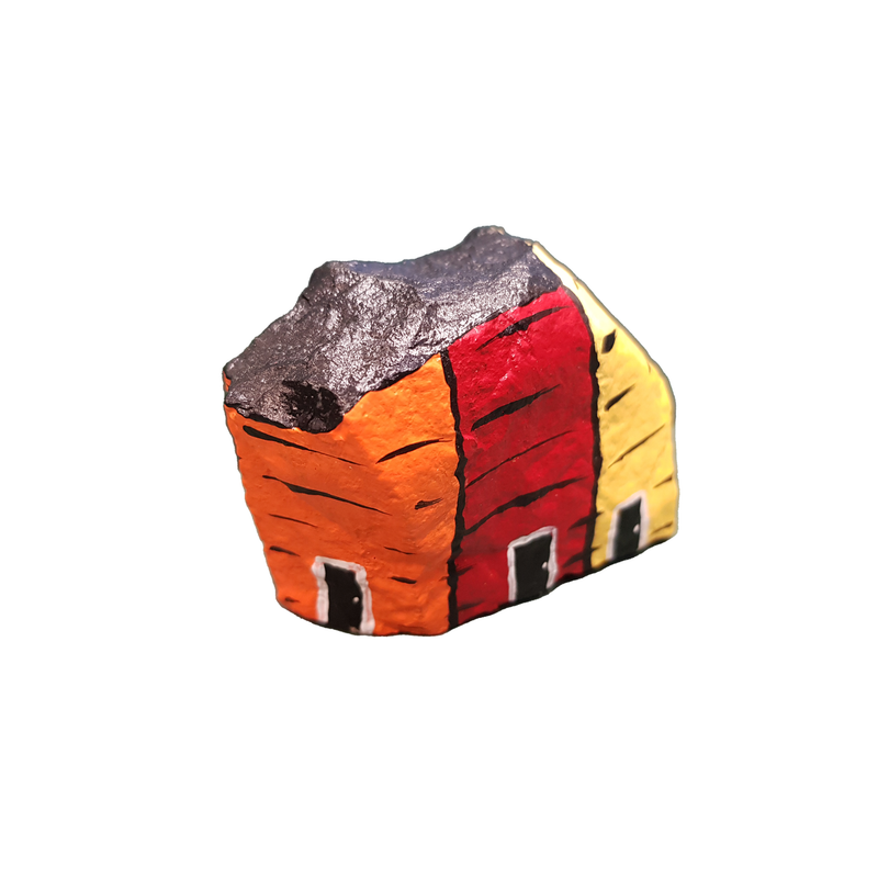 Row Houses Hand Painted Rocks
