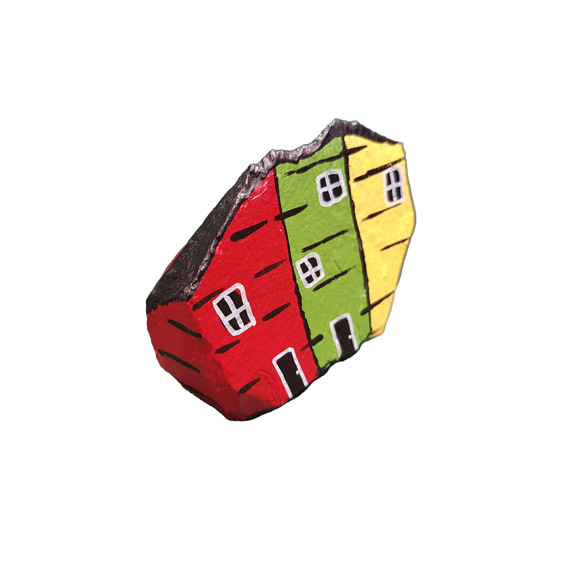Row Houses Hand Painted Rocks