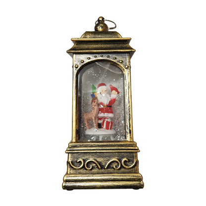 Christmas Vintage Lantern Snowman and Santa Version
