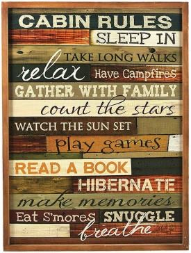 Cabin Rules Sign