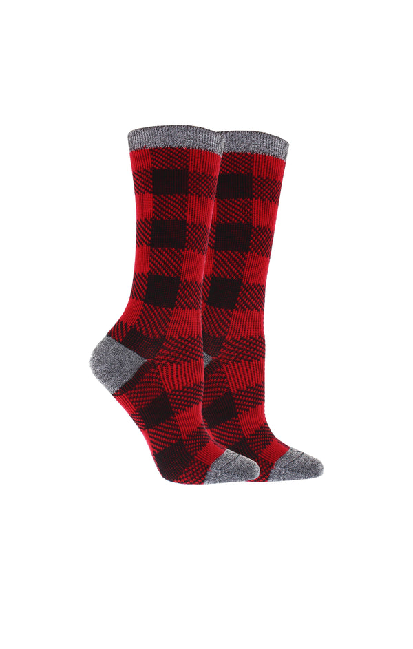 Ladies Plaid Crew Socks