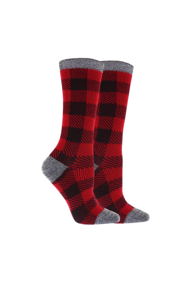 Ladies Plaid Crew Socks