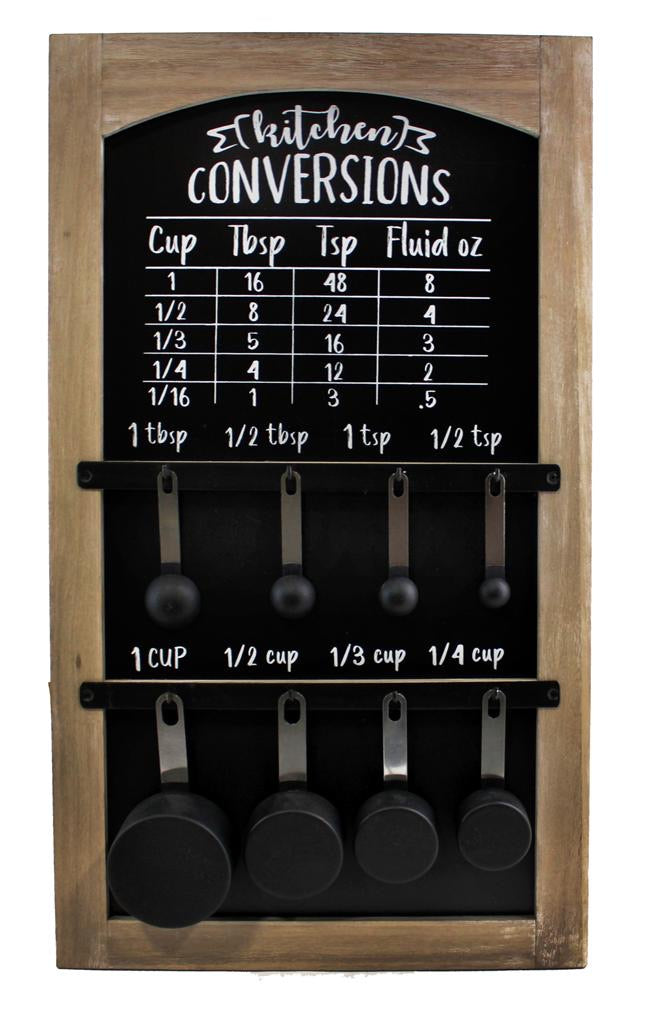 Kitchen Conversion Wall Sign with Measuring Cups and Spoons