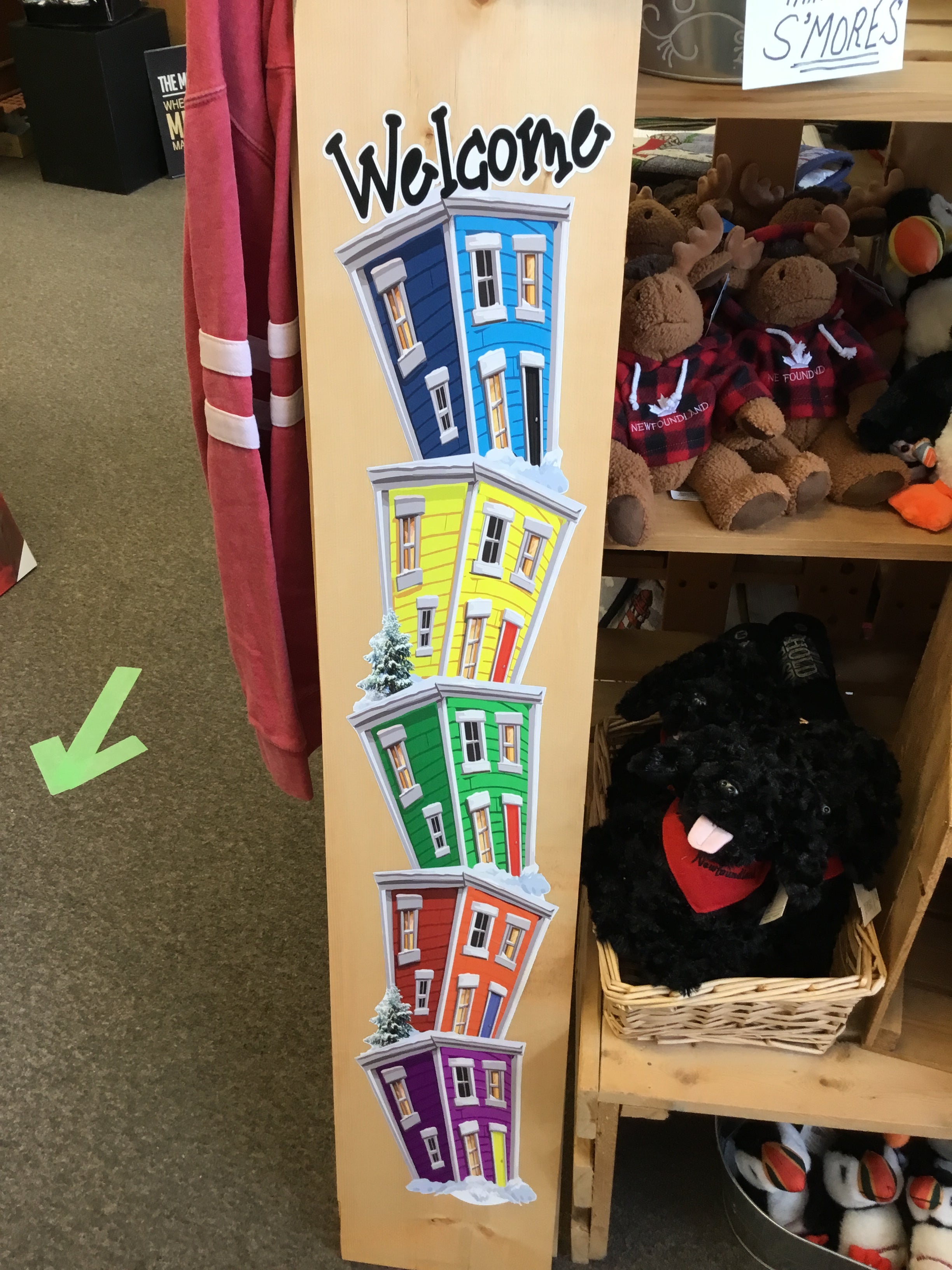 “Colourful Whimsical Houses” Outdoor Wood Sign