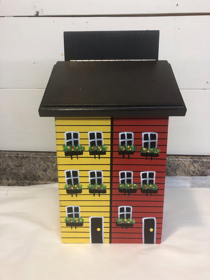 Row House Wooden Mailbox - Vertical