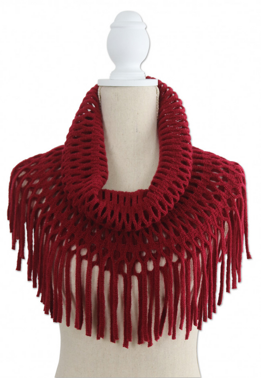 Britts Knits Ladies Fringe Infinity Scarf