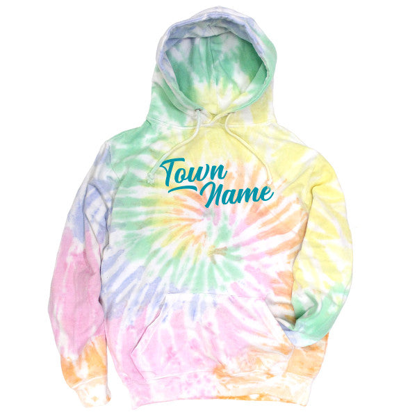 Adult Unisex Pastel Tie Dye Hoodie with Newfoundland Labrador Script