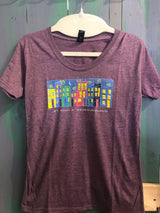 Ladies Short Sleeve T-Shirt Row House Print
