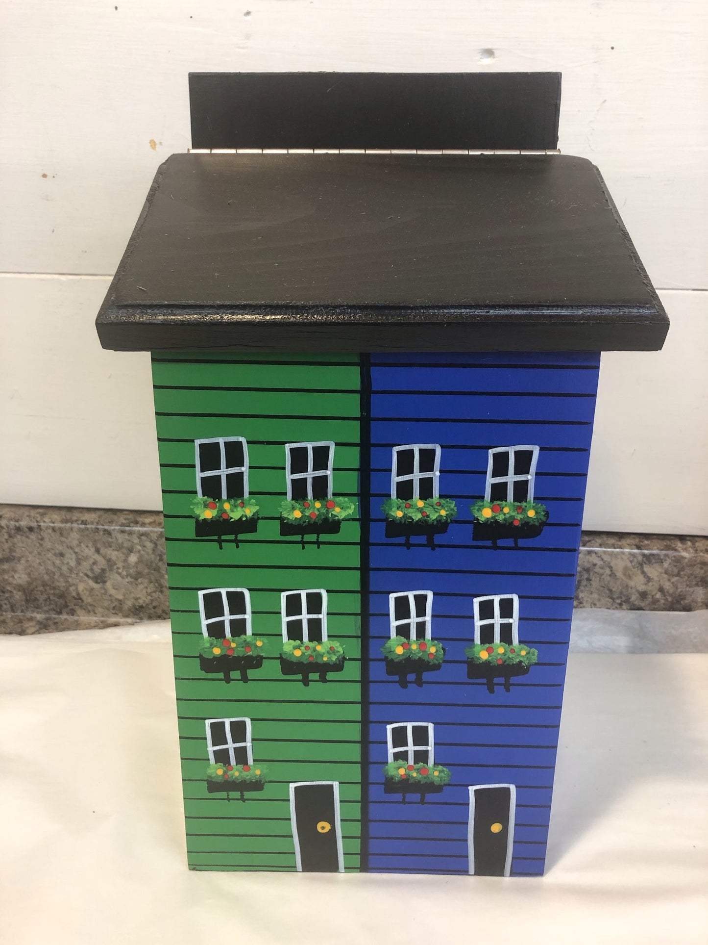 Row House Wooden Mailbox - Vertical