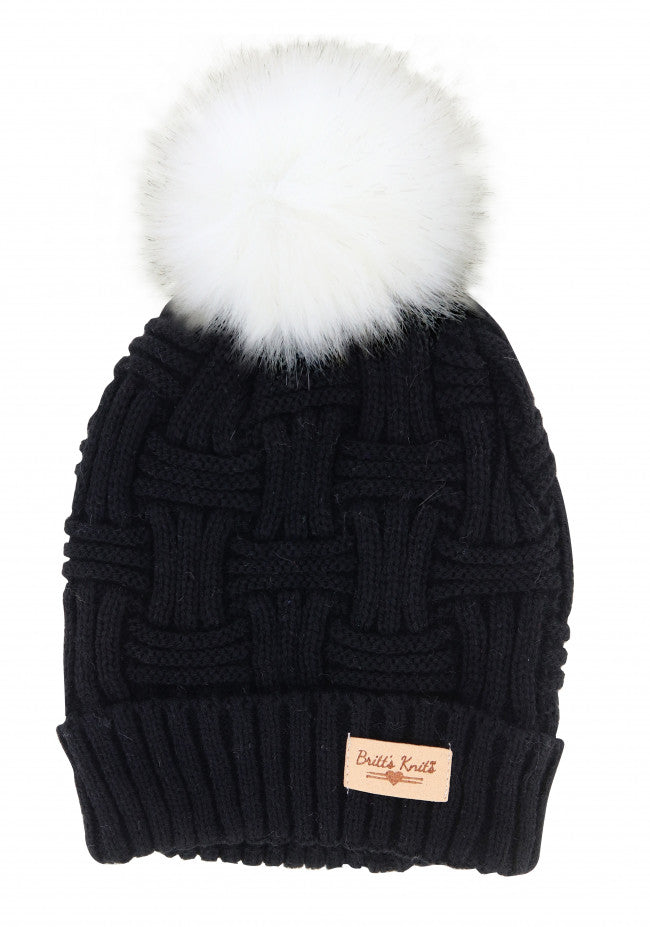 Britts Knits Ladies Fleece Lined Pom Toque