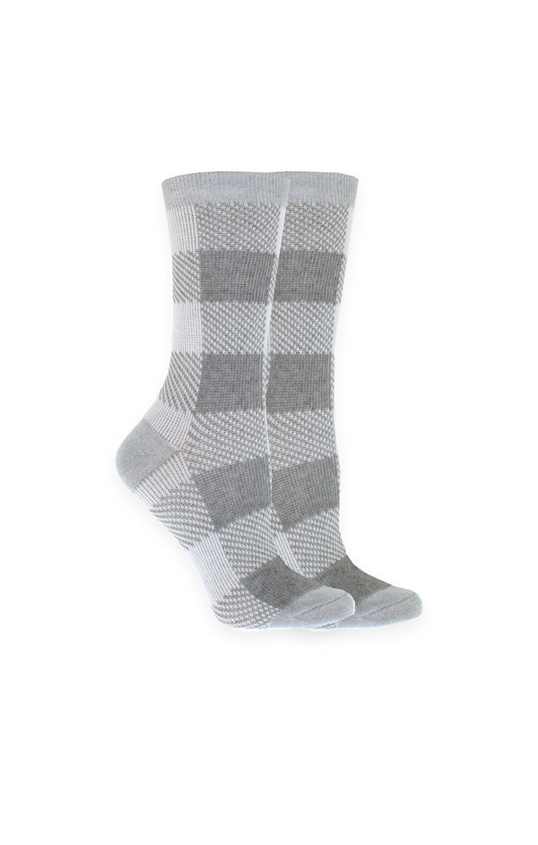 Ladies Plaid Crew Socks