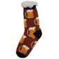 Printed Sherpa Lined Socks With ABS Soles
