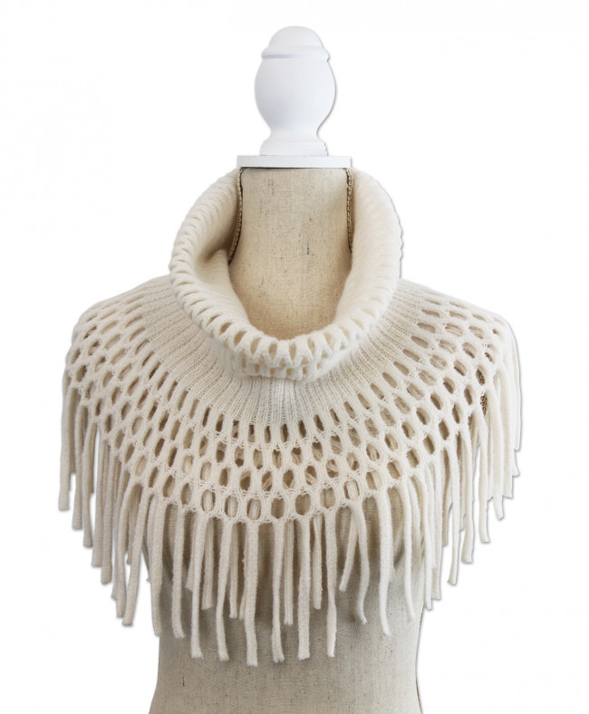 Britts Knits Ladies Fringe Infinity Scarf
