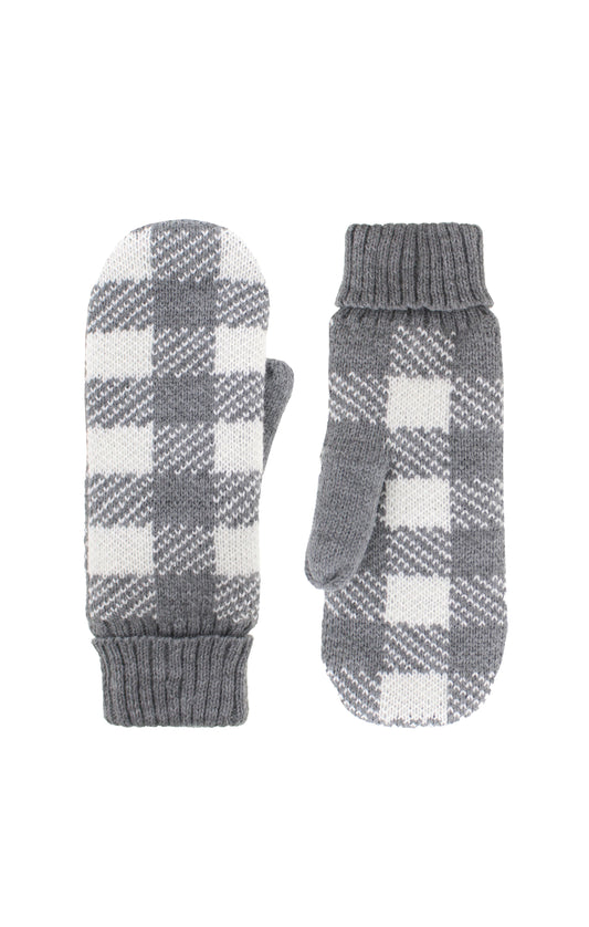 Ladies Buffalo Plaid Sherpa Lined Mittens