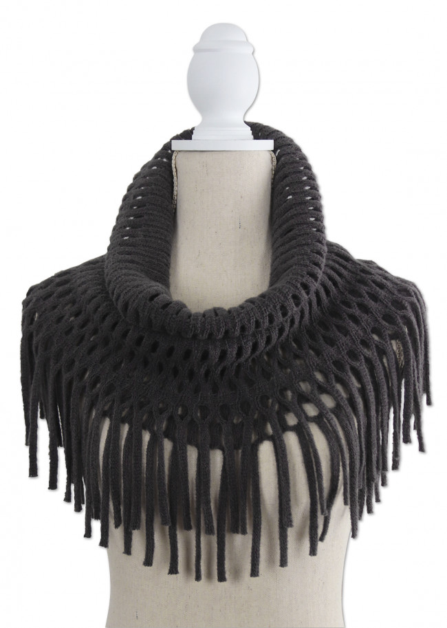 Britts Knits Ladies Fringe Infinity Scarf
