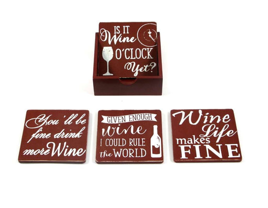 Wooden Wine Lover Coasters