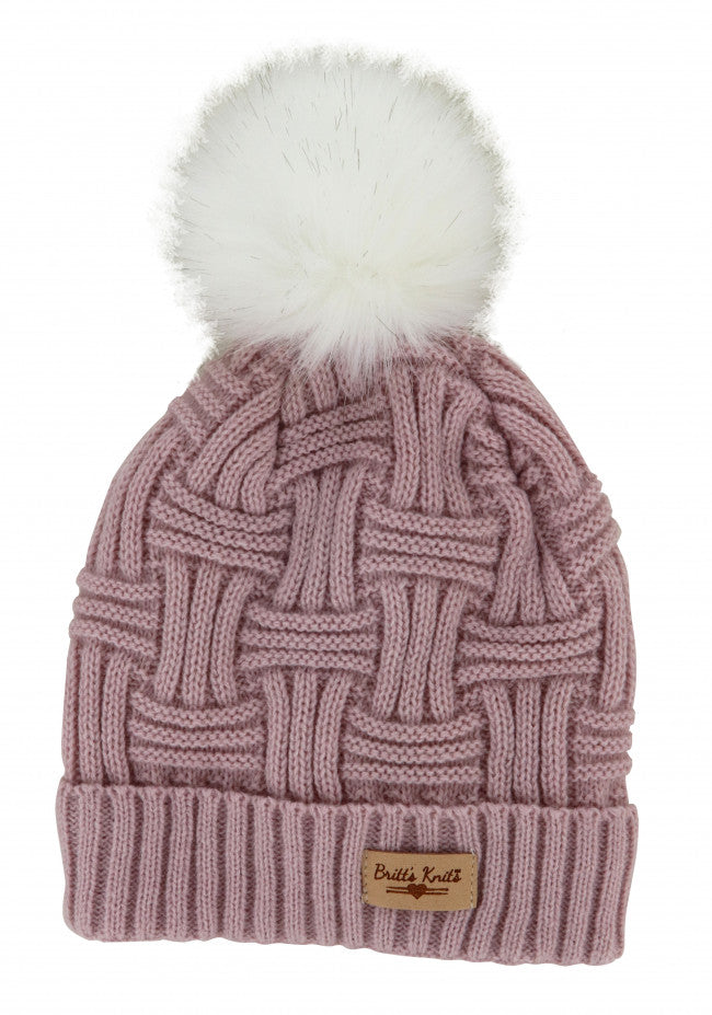 Britts Knits Ladies Fleece Lined Pom Toque
