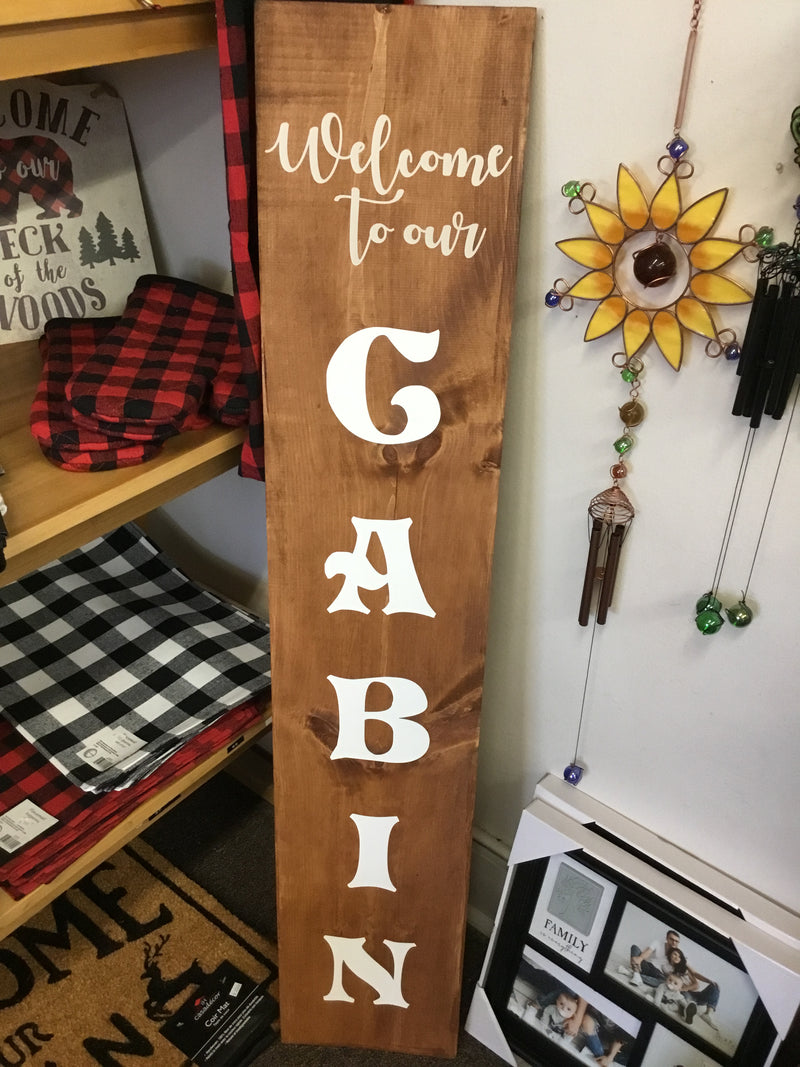 “Welcome to our Cabin”Outdoor Wood Sign